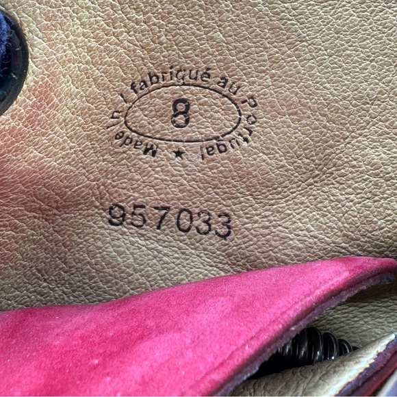 John Fluevog Operetta Bordoni Ankle Boots Women’s 8 Navy & Red Leather - Picture 14 of 16